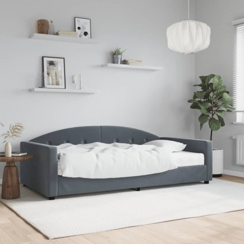 Sofa z materacem do spania, ciemnoszara, 100x200 cm, aksamit