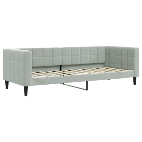 Sofa z materacem do spania, jasnoszara, 80x200 cm, aksamit