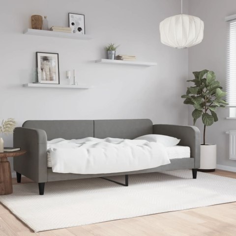 Sofa z materacem, ciemnoszara, 90x190 cm, tkanina