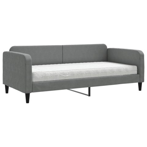 Sofa z materacem, ciemnoszara, 90x190 cm, tkanina