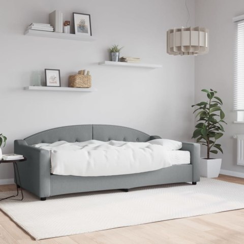Sofa z materacem, jasnoszara, 90x190 cm, tkanina
