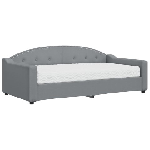 Sofa z materacem, jasnoszara, 90x190 cm, tkanina