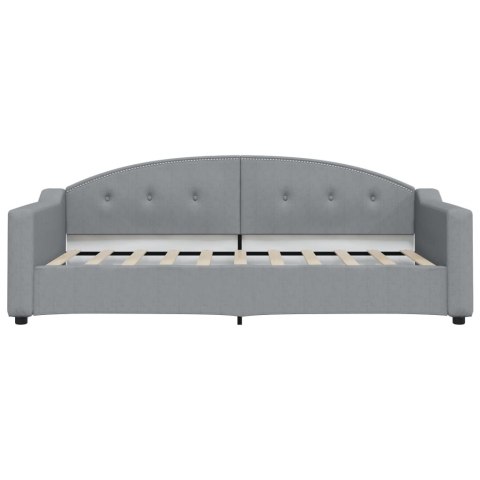 Sofa z materacem, jasnoszara, 90x190 cm, tkanina