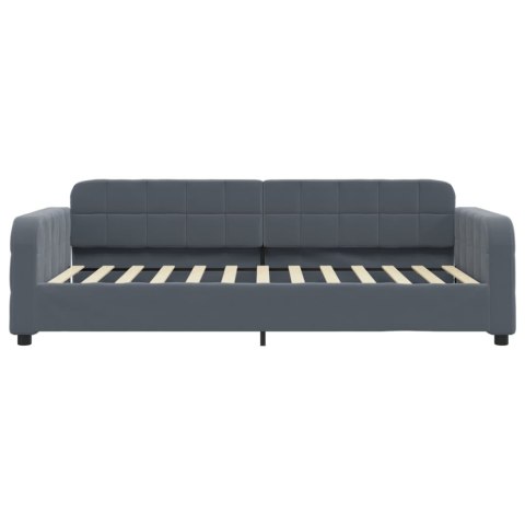 Sofa z materacem do spania, ciemnoszara, 100x200 cm, aksamit