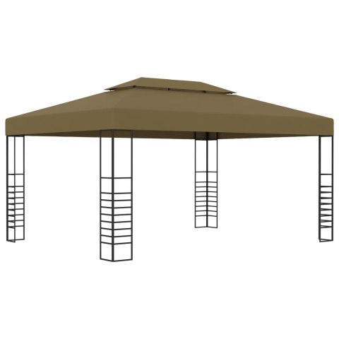 Altana ze sznurem lampek LED, 3x4 m, kolor taupe
