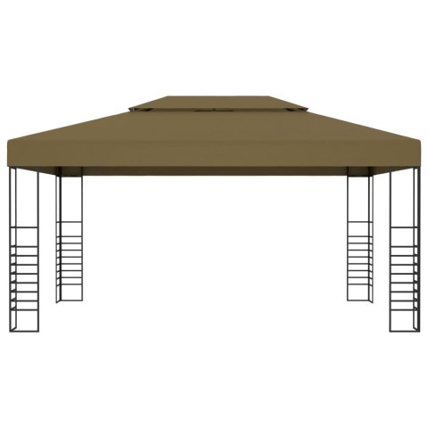 Altana ze sznurem lampek LED, 3x4 m, kolor taupe