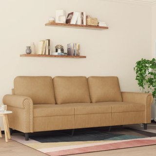 Sofa 3-osobowa, brązowa, 180 cm, tapicerowana aksamitem