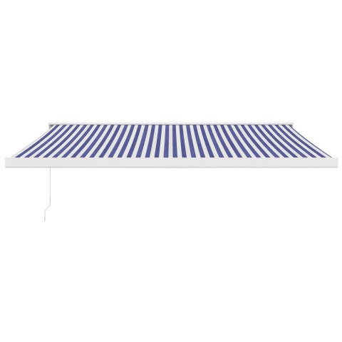 Zwijana markiza, niebiesko-biała, 4x3 m, tkanina i aluminium