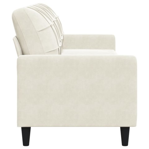 3-osobowa sofa, kremowa, 210 cm, tapicerowana aksamitem