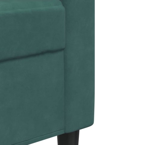 Sofa 3-osobowa, ciemnozielony, 210 cm, obita aksamitem