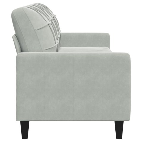 Sofa 3-osobowa, jasnoszary, 210 cm, obita aksamitem
