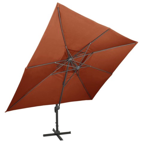 Parasol wiszący z podwójną czaszą, 400x300 cm, terakota