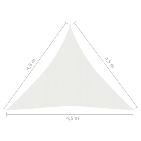 Żagiel przeciwsłoneczny, 160 g/m², biały, 4,5x4,5x4,5m, HDPE