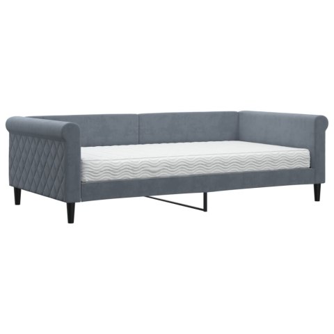 Sofa z materacem do spania, ciemnoszara, 100x200 cm, aksamit