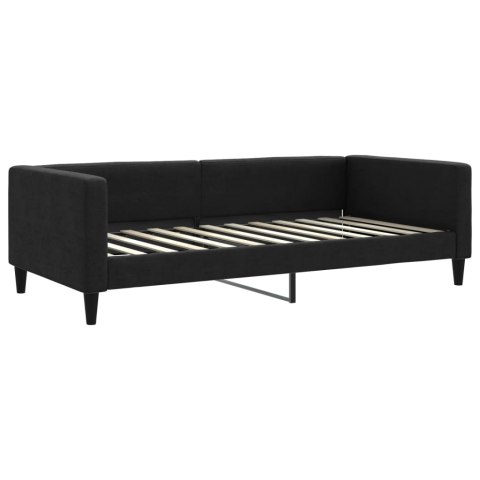Sofa z materacem do spania, czarna, 100x200 cm, tkanina