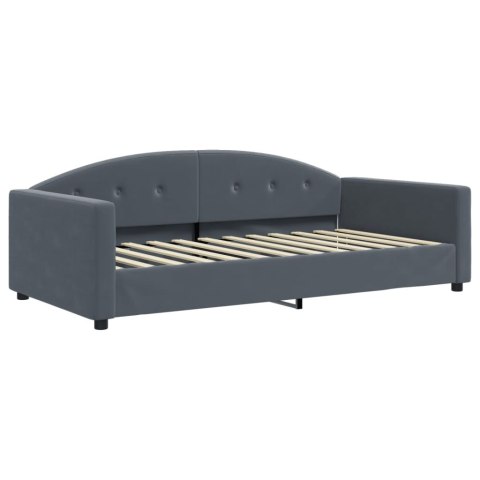 Sofa rozsuwana z szufladami, ciemnoszara, 100x200 cm, aksamit