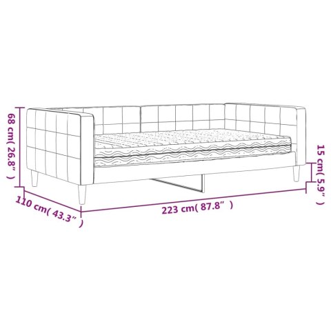 Sofa z materacem do spania, różowa, 100x200 cm, aksamit