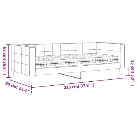 Sofa z materacem do spania, różowa, 80x200 cm, aksamit