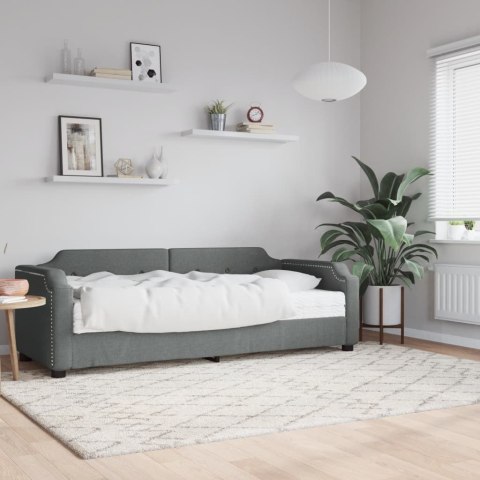 Sofa z materacem, ciemnoszara, 90x190 cm, tkanina
