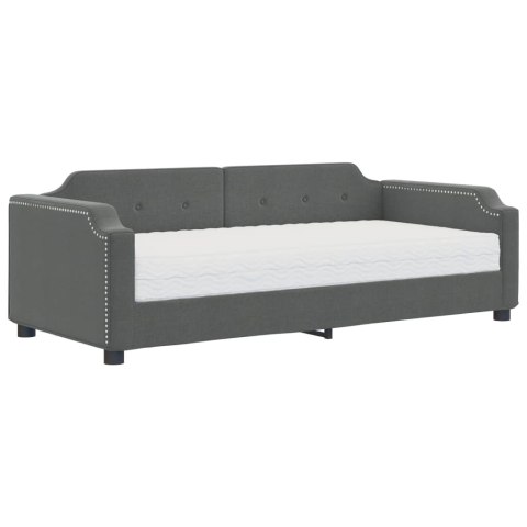 Sofa z materacem, ciemnoszara, 90x190 cm, tkanina