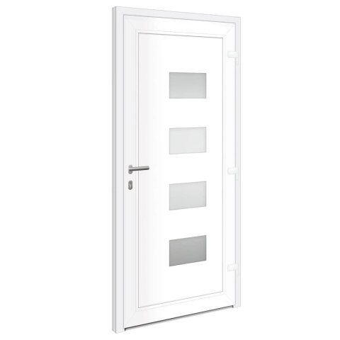Drzwi wejściowe, antracytowe, 100x210 cm, aluminium i PVC