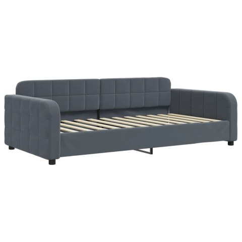 Sofa z materacem do spania, ciemnoszara, 90x200 cm, aksamit