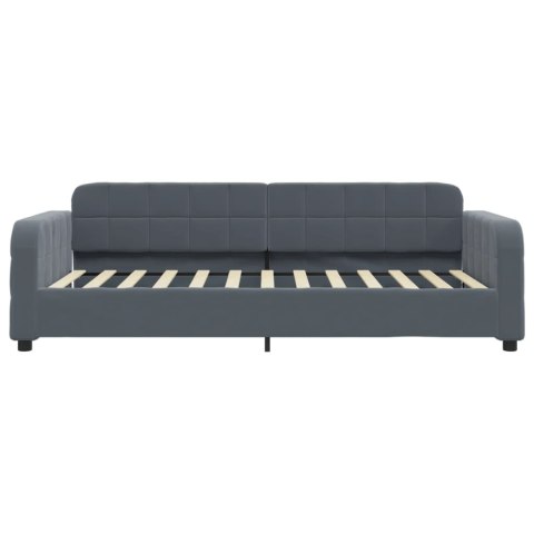 Sofa z materacem do spania, ciemnoszara, 90x200 cm, aksamit