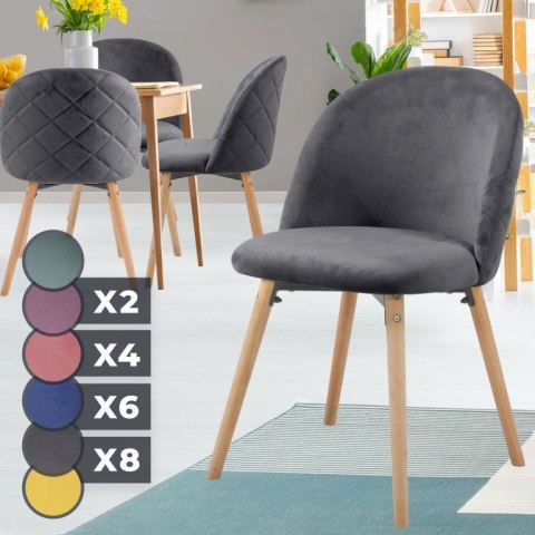 MIADOMODO Komplet krzeseł do jadalni, ciemny. szary, 4 szt.