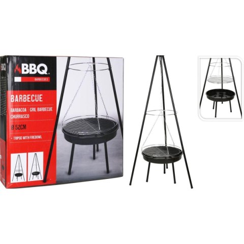 GRILL OGRODOWY WISZĄCY NA TRÓJNOGU 52CM