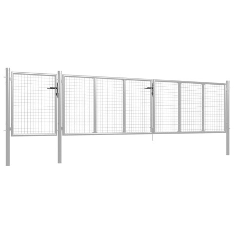 Brama ogrodzeniowa, stal, 500 x 100 cm, srebrna