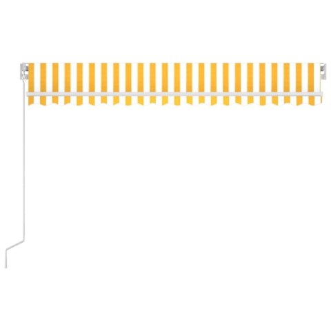 Ręcznie zwijana markiza z LED, 400 x 350 cm, żółto-biała
