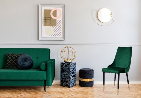 Krzesło welurowe VERMONT ciemnozielone Velvet