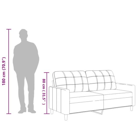 2-osobowa sofa, czarna, 140 cm, sztuczna skóra