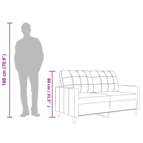 2-osobowa sofa, szary, 120 cm, sztuczna skóra
