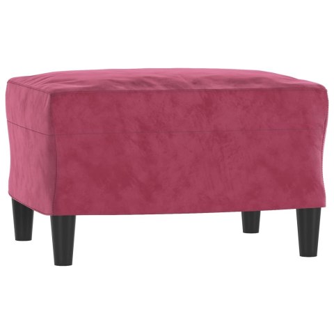 3-osobowa sofa z podnóżkiem winna czerwień 180 cm, aksamit