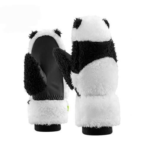 Rękawiczki narciarskie Panda dla dzieci i dorosłych rozmiar S - czarne/białe