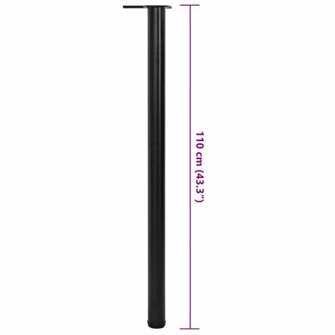 4 Nogi do stołu z regulacją wysokości Czarne 1100 mm