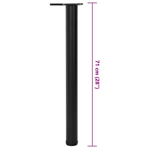 4 Nogi do stołu z regulacją wysokości Czarne 710 mm