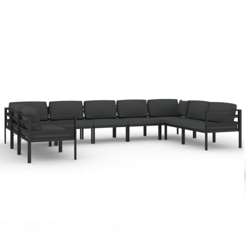 9-cz. zestaw mebli ogrodowych, poduszki, aluminium, antracyt