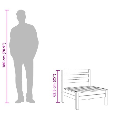 Ogrodowa sofa 3-osobowa, woskowy brąz, lite drewno sosnowe