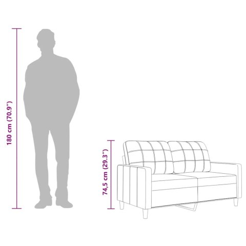 Sofa 2-osobowa, winna czerwień, 120 cm, tapicerowana tkaniną