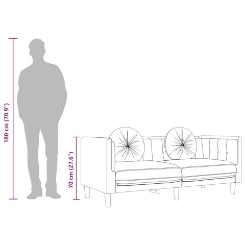 Sofa 3-osobowa z poduszkami, ciemnoszara, aksamit