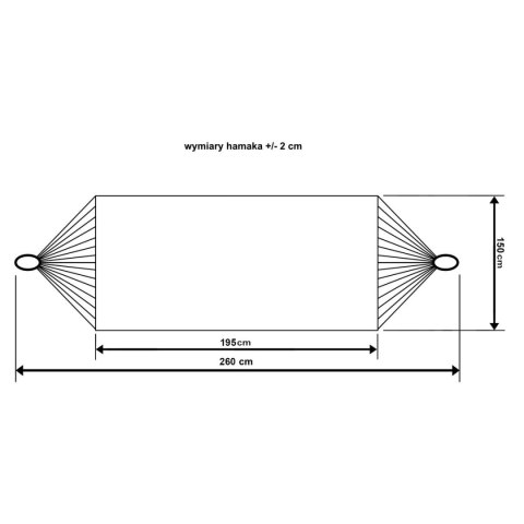 HAMAK OGRODOWY 2 OSOBOWY 200X150CM Z POKROWCEM SZARY 1039053
