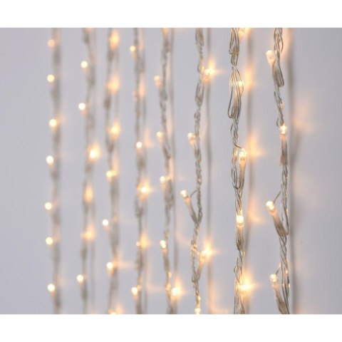 LAMPKI CHOINKOWE KURTYNA ŚWIETLNA WATERFALL ZEW 320 LED CIEPŁY BIAŁY 5 PRĘDKOŚCI