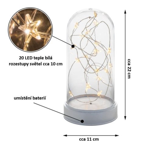 Świecąca dekoracja - Kopuła - 20 diod LED, ciepła b.