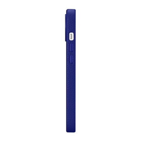 Skórzane etui iPhone 14 Plus magnetyczne z MagSafe Litchi Premium Leather Case granatowy
