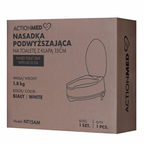 Nasadka podwyższająca na toaletę z klapą 15cm