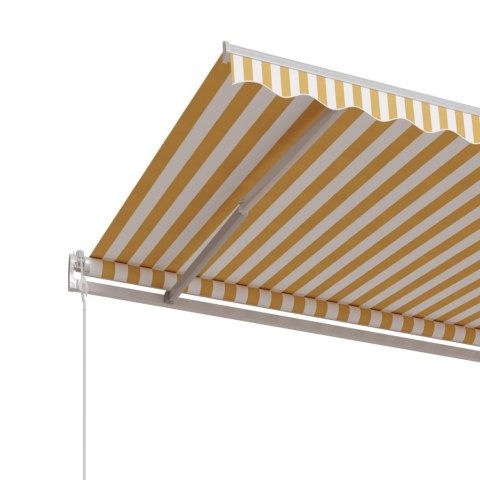 Automatycznie zwijana markiza, 450x350 cm, żółto-biała