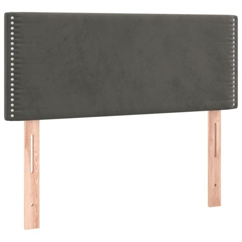 Łóżko kontynentalne z materacem, ciemnoszary aksamit, 90x200 cm