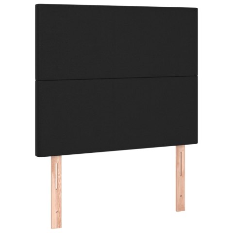 Łóżko kontynentalne z materacem, czarne, ekoskóra 80x200 cm